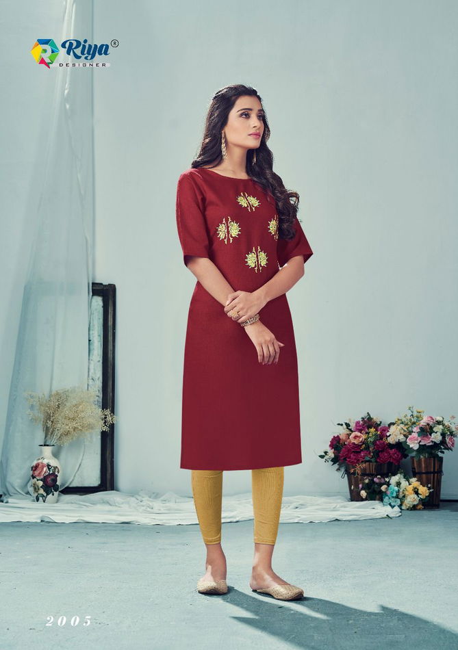 Riya Aafreen 2 Regular Wear Cotton Embroidery Latest Kurti Collection